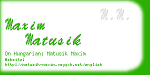maxim matusik business card